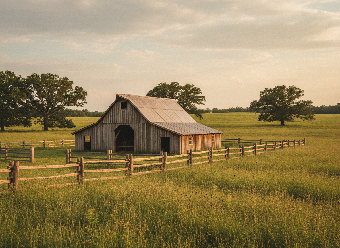 The sanctuary barn and fields